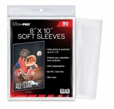 50 Ultra Pro 8" x 10" Soft Photo / Card Sleeves 8x10 Acid Free Archive Safe
