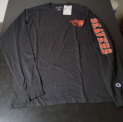 Men's Champion Black Oregon State Beavers LS T-Shirt Medium 
