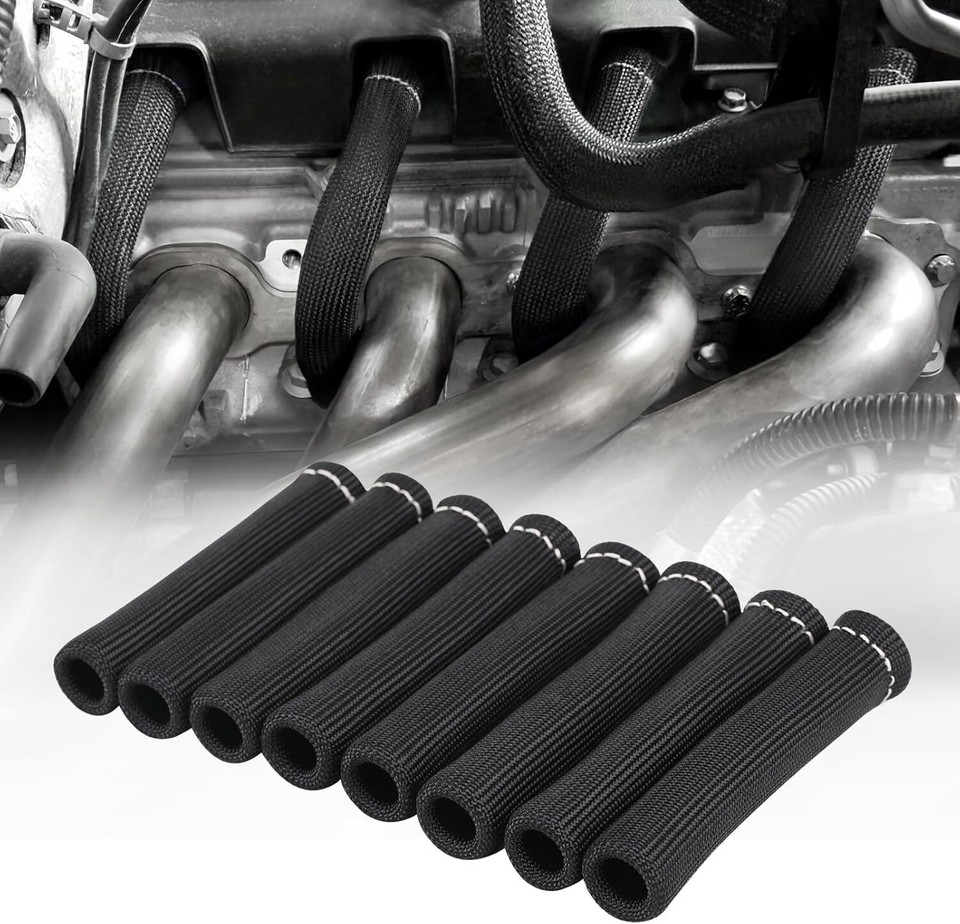 Spark Plug Wire Heat Shield Sleeve 2500° Spark Plug Boot Protector for