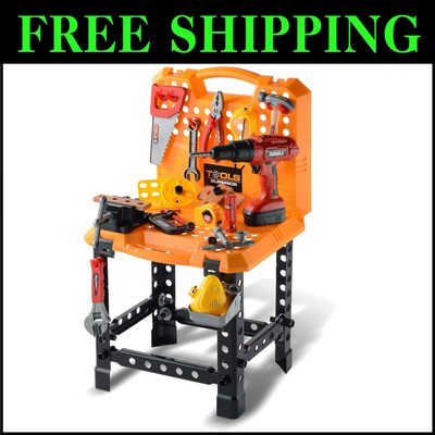 82-Piece Toddler Tool Set with Drill - Compact Workbench for Safe Fun Play