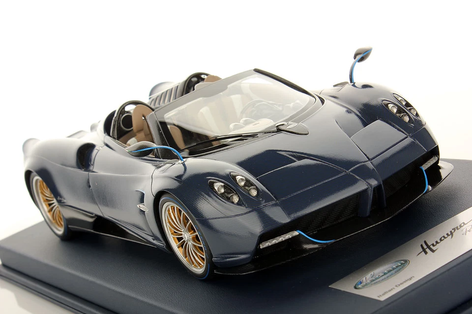 LookSmart Pagani Huayra Roadster Blue Tricolore with Showcase 1/18 - Imagen 3 de 4