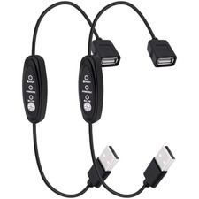2 PCS USB Cable 3 Speed Switch 5V Extension Cord Inline 3 Position Male Female