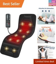 Full Body Massage Mat with Heat, 10 Vibration Motors, 4 Heating Zones, 30-Min...