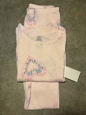 NWT Carter's Girls Light Pink Heart Tie Dye Pajama Set Snug Fit Short Sleeve 5T