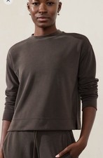 Athleta Seasoft Crewneck, Dark Brown, NWT, L