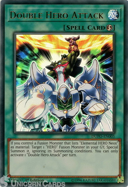DUPO-EN005 Double Hero Attack Ultra Rare 1st Edition Mint YuGiOh Card