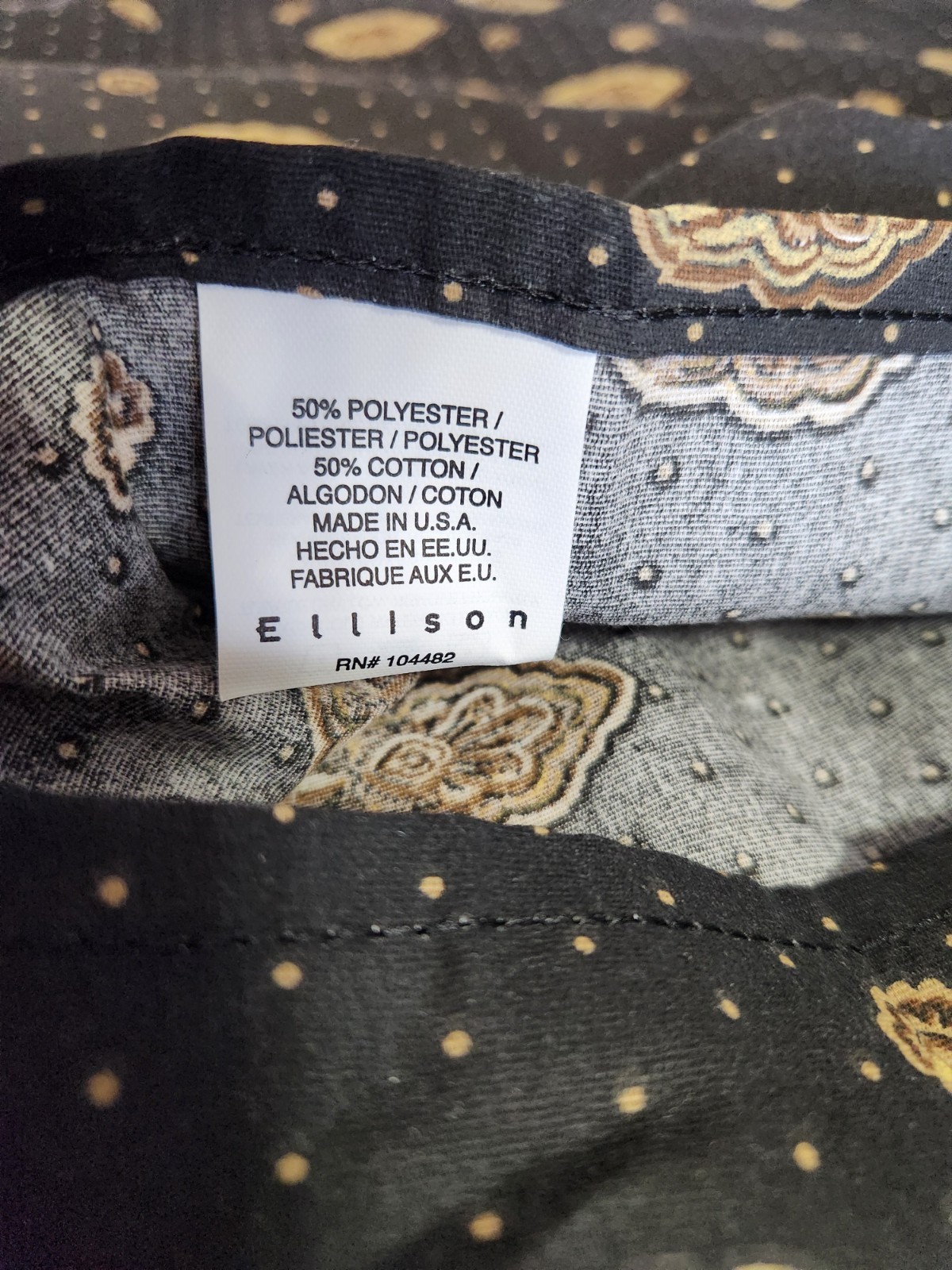 2 Ellison King Sz Pillow Shams Black Gold USA Made XL 42x25 Cotton Blend UNUSED