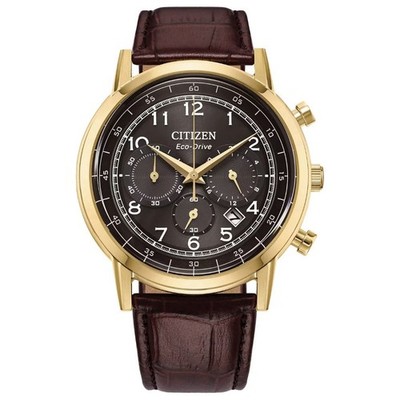 Citizen Eco Drive Classic Chronograph Brown Leather 43mm Men s Watch CA4632-07E