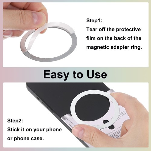 2Pcs Magnetic Sticker Ring Universal Magnetic Adapter Ring Dark Blue+White - Zdjęcie 3 z 8