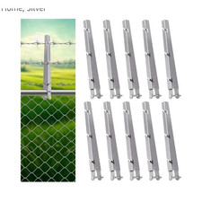 10 Pack Galvanized Steel Chain Link Fence Brackets for Barbed Wire Top Rail
