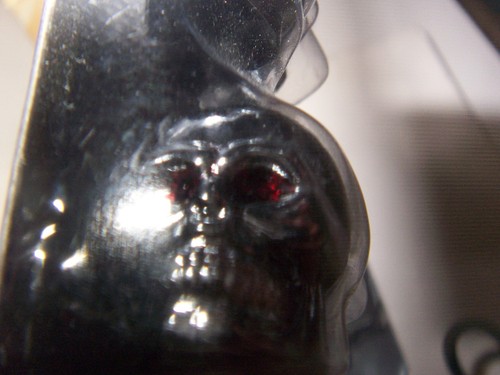 NEW 4x Auto Drive Chrome Skull Red Jewel Eyes License Plate Fasteners Rustproof - Foto 8 di 15