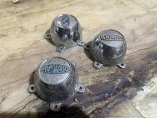 Vintage Crager Wheel Center Cap 1960s 1970s Chrome Metal Screw On Cap Lot Of 3