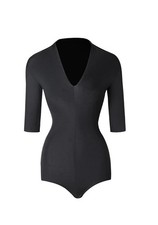 Zym Dance Deep V Bodysuit Black Medium