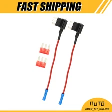 Universal 2pcs Car Fuse Tap with 2pcs 10A Micro3 ATL Blade Type Fuse