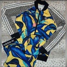 ADIDAS x Farm Rio Brazil Track Jacket  Pants Big Leaf Tropical Womens Size S