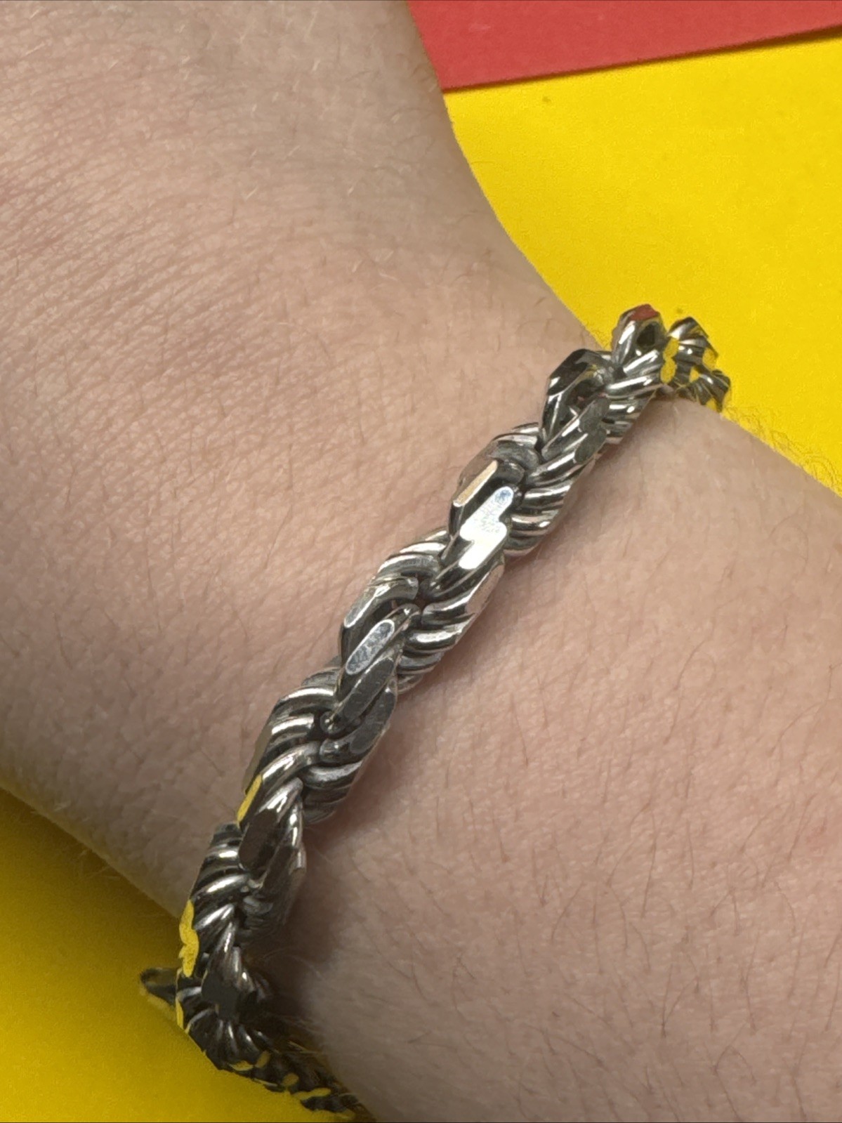 Real 925 SOLID Sterling Silver ROPE Bracelet, ITA… - image 2