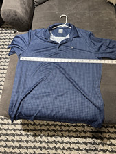 Callaway Opti-Dri Men's XL Blue Check Short Sleeve Collared Golf Polo Logo