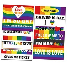 10 Pcs Magnetic Bumper Decals Funny Bumper Stickers Rainbow 7.87 x 3.15 inches
