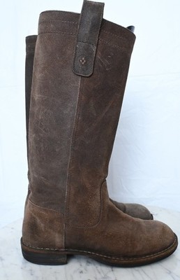 Fiorentini + Baker Italian Tall Brown Rustic Knee High Suede Boots Womens Sz 39
