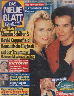Das neue Blatt Claudia Schiffer,David Copperfields,Bibi Johns,Marilyn Monroe