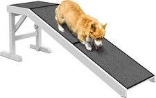 PawHut Dog Ramp for Bed,Pet Ramp for Slip Carpet Top Platform,60"x16"x 20"White