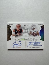 2020 Panini Flawless Joe Burrow Tua Tagovailoa Dual Gold Rookie Card RC Auto /10