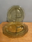Beautiful  Amber Depression Glass - Divided Plates
