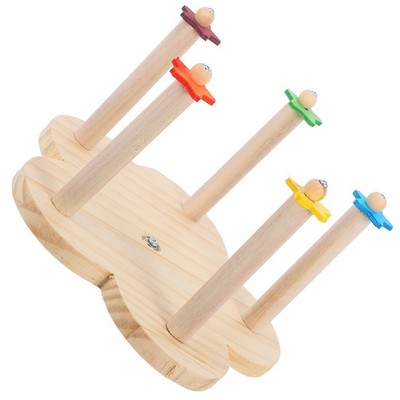  Drehbares Holzrad-Spielzeug, Vogelsitzständer, lustiger Vogelsitzständer,