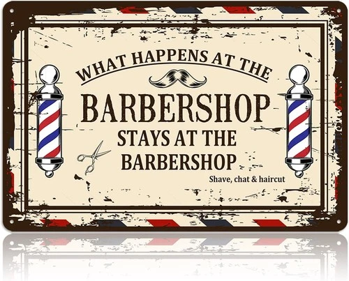 Barber Shop Decor Accessories - Vintage Barbershop Metal Tin Signs Haircut Wall