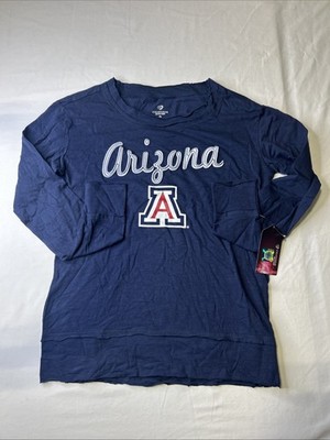 Colosseum Arizona Wildcats Sewn Scripted Long Sleeve Navy Shirt Womens Small E3