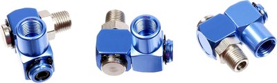 Vector Tools 3 Pack 360 Degree Swivel Air Hose Connector | 1/4'' NPT Blue 