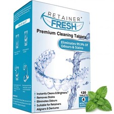 Retainer Cleaner Tablets - 120 4 Month 120 Tablets, White