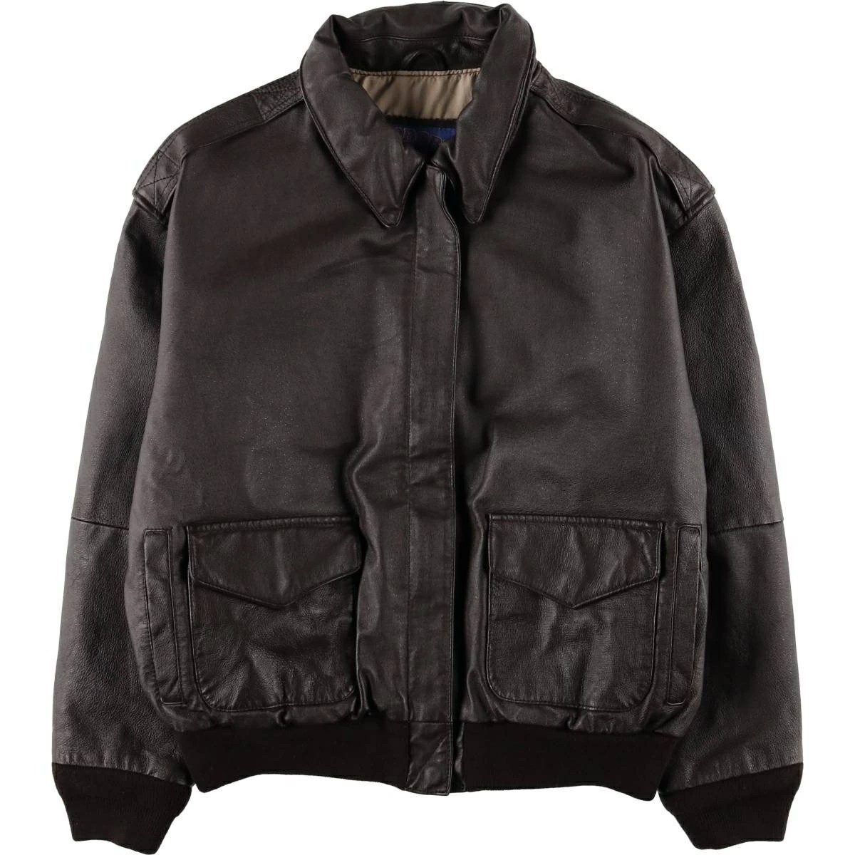 Old clothes 90'S Airborne AIRBORNE A2 type padded leather jacket flight jacket L