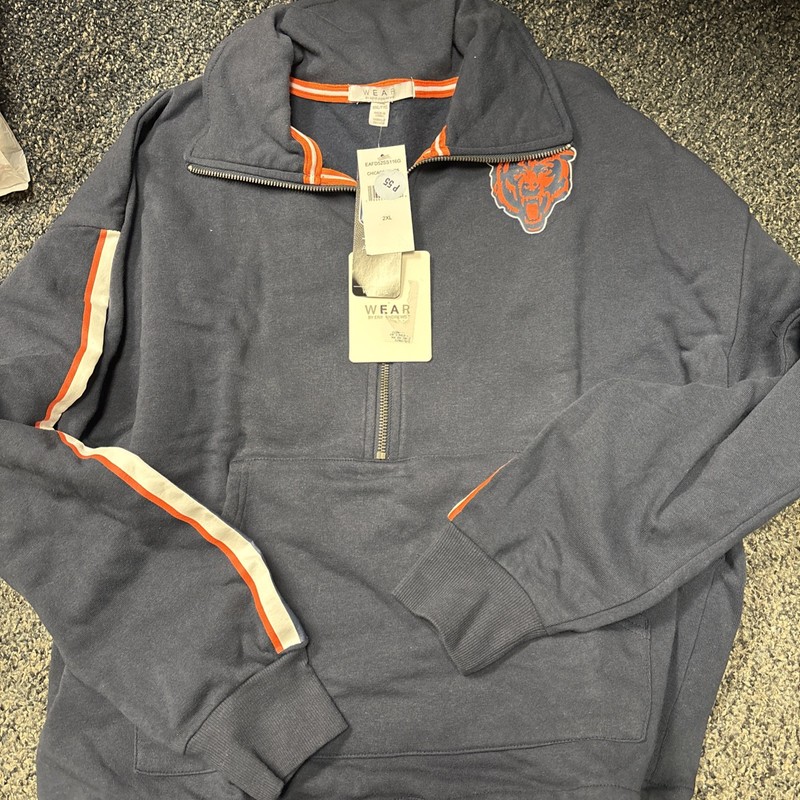 WEAR by Erin Andrews NFL Women's Chicago Bears Half Zip Pullover Sweatshirt XXL