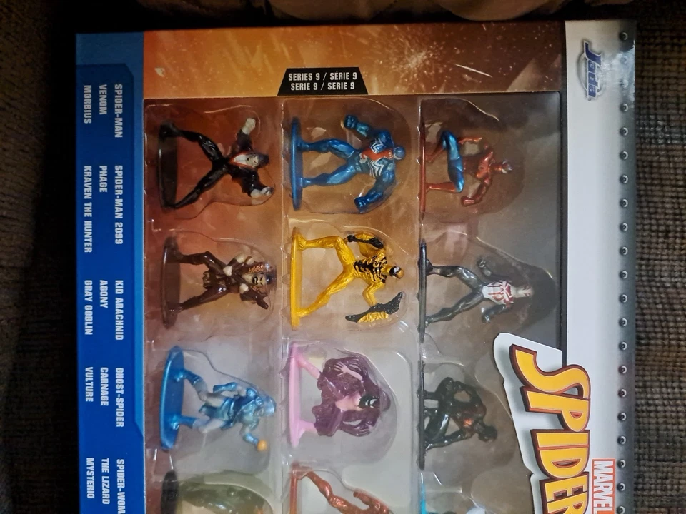 Spider Man Nano Metalfigs 系列 9,压铸 18 件全新密封盒礼品玩具 — 第 2/4 张图片