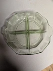 Princess Green Anchor Hocking Depression Glass Divided Candy/Relish Serving Dish