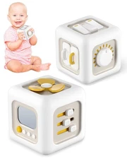 Montessori Busy Cube Toys for 1-3 Year Olds | Sensory Learning Travel Gift