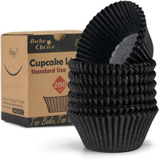 200pcs Standard cupcake liners for Baking, Black Muffin Liners  Food Grade Cupc