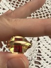 Vintage 1958 Balfour 10K Yellow Gold Class Ring 6g Indian Head Chief Red — photo 6