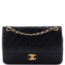 Chanel Vintage Classic Double Flap Bag Quilted Lambskin Medium