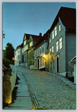 Postcard Parti Fra Den Gamle Bydel Street View Bergen Norway Continental