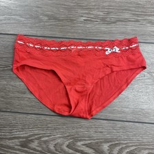 Victoria s Secret Women s Cotton Blend Hiphugger Underwear Red Hearts Large New