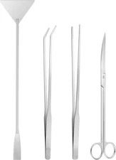 Aquarium Kit - 4PCS Aquascape Tools: Tweezers, Feeding Tongs, Scissors, Scraper