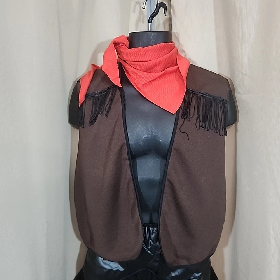 Costume Cowboy Adult Rodeo Outfit Country Pants, Vest, Scarf Forum Novelties NEW - Image 3 of 4