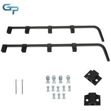 Black 30" Straight Mud Flap Hanger Heavy Duty Steel Set Semi Truck - Pair