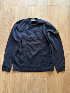 Authentic Mens Medium Stone Island Black Crewneck Jumper CLG