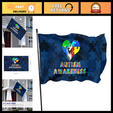 Autism Awareness Garden Flag 3x5 Ft Outdoor Indoor Decor Banner Gift Yard Flag