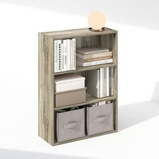 9.7, Storage Shelves Bookcase, 3-Tier Bookshelf, Simple Book Shelf