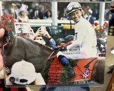 Justify 2018 Kentucky Derby Photo 8x10 Signed Mike Smith Beckett Authenticated