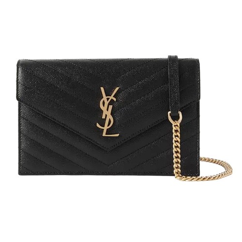 NEW SAINT LAURENT YSL BLACK CHAIN WALLET CROSSBODY BAG PURSE NIB BOX AUTH! - Picture 2 of 18